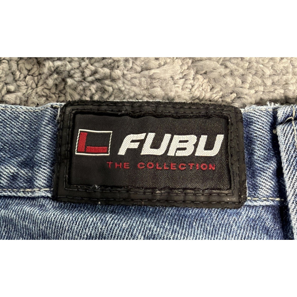 Vintage Fubu Carpenter Jeans Men's 36x34 Blue Denim Cargo Baggy Y2K