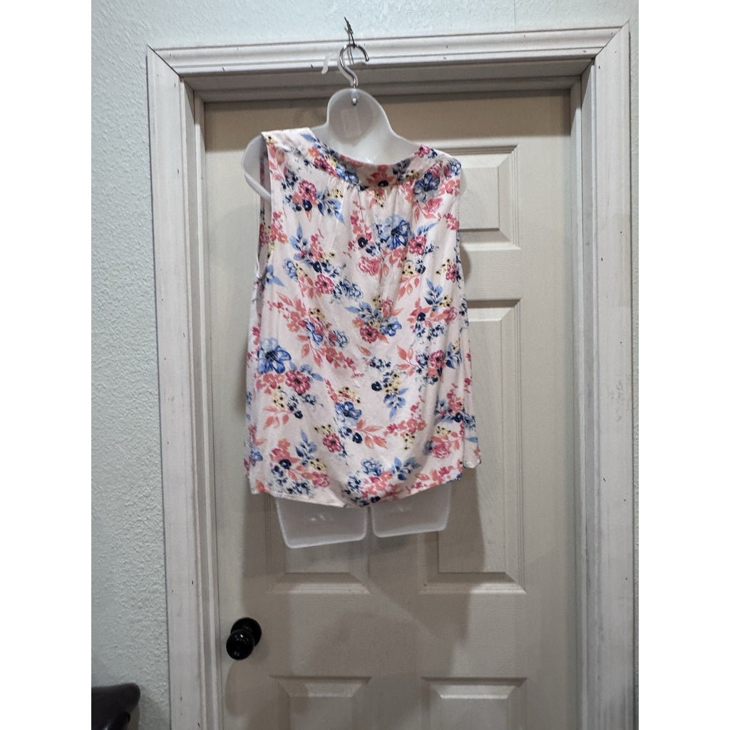 TALBOTS Light Pink Floral Tank Sleeveless Blouse Top Size Women’s Large