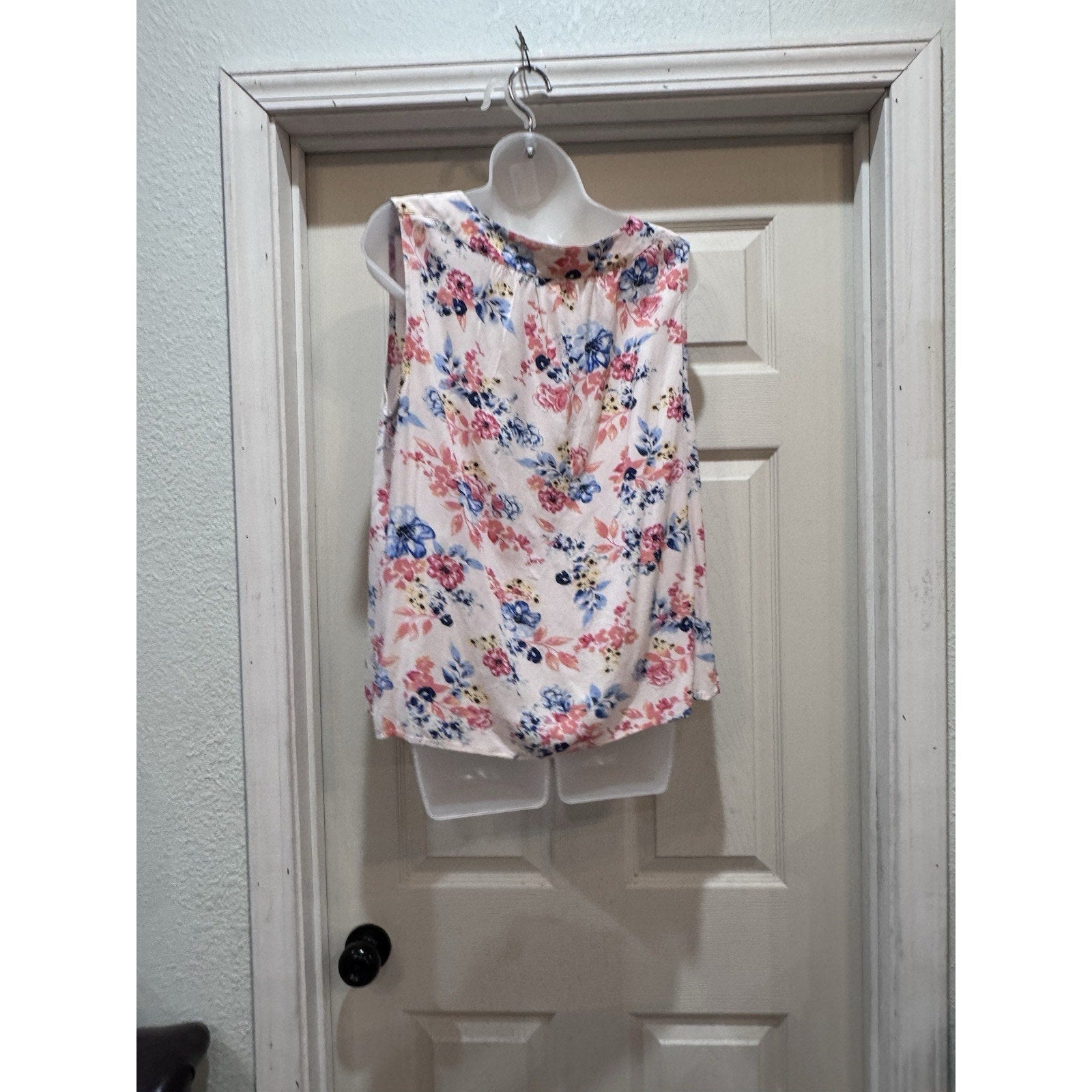 TALBOTS Light Pink Floral Tank Sleeveless Blouse Top Size Women’s Large