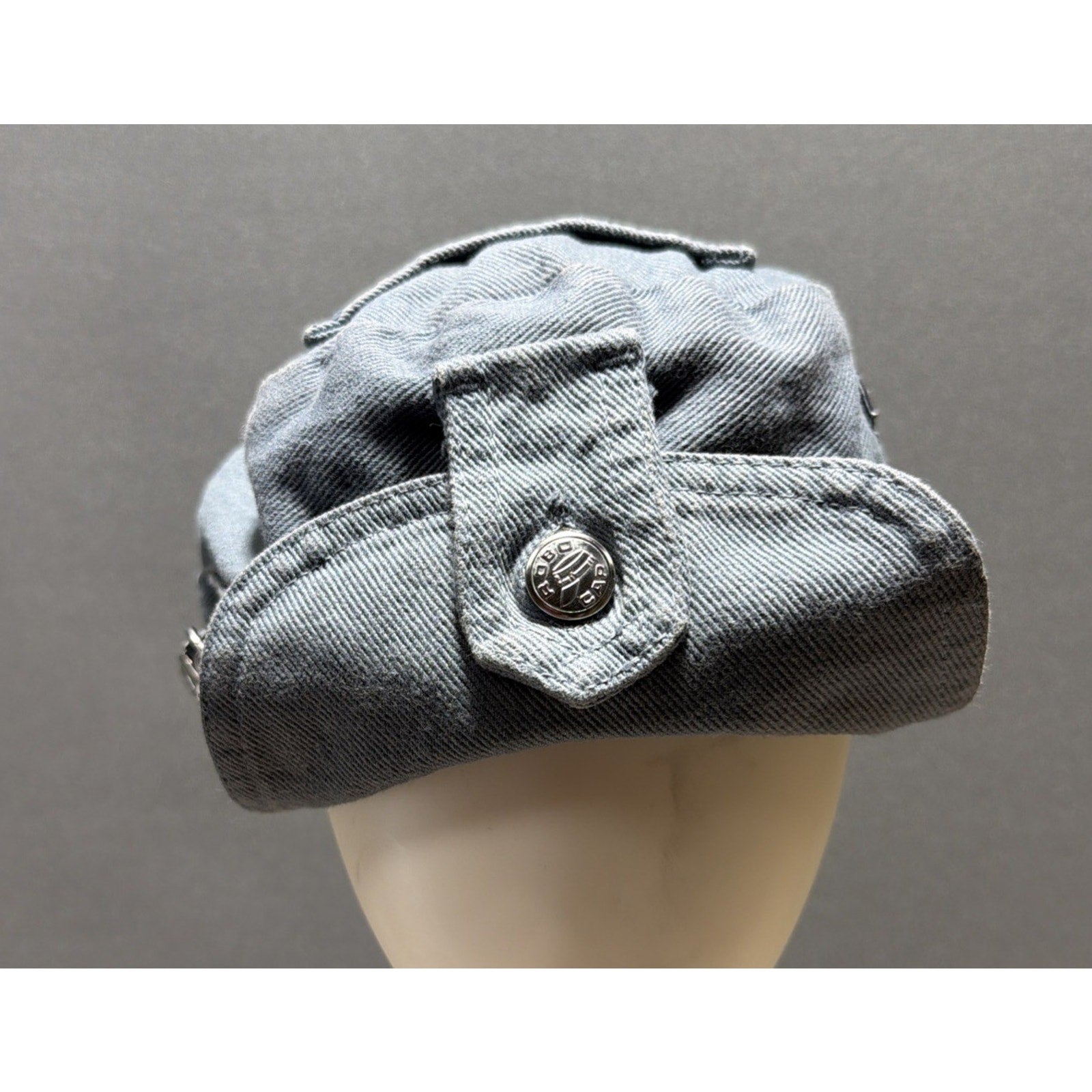 Robo Cap Denim Biker Hat Cap Size M The Road Rag Vintage Unisex With HD Patch