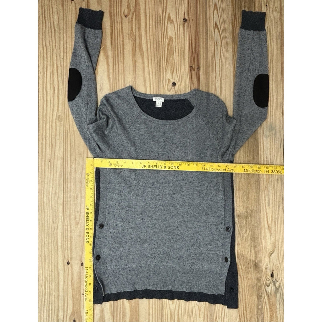 J. CREW Extra Soft Wool Blend Side Buttons Sz Small Sweater Light And Dark Gray