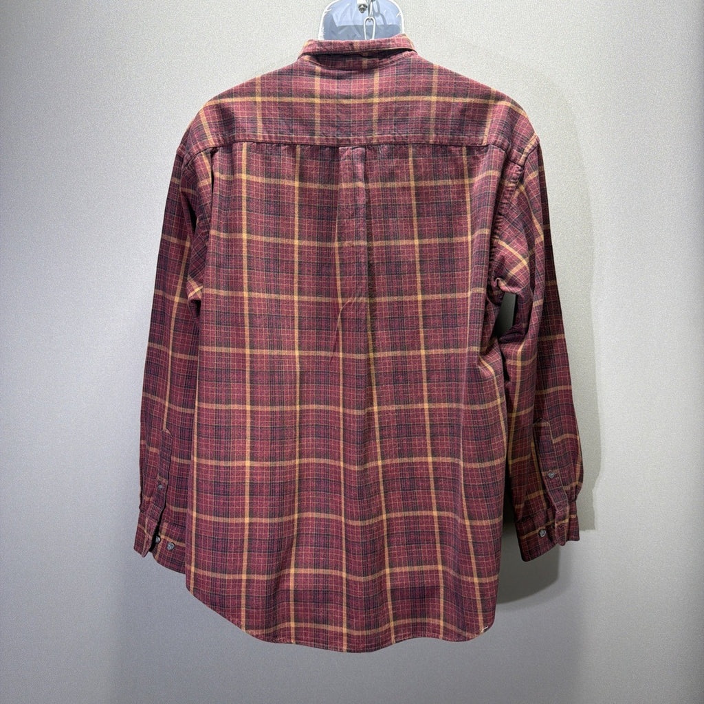 Vintage St Johns Bay Shirt Mens L Plaid Flannel Button Up Hong Kong 90s