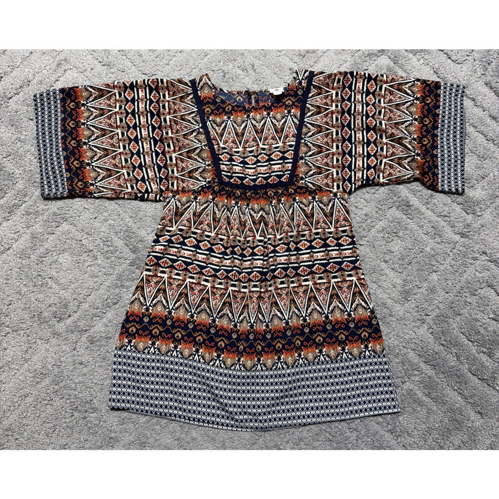 One Love Clothing Tribal print Kimono sleeve Mini Dress Size M