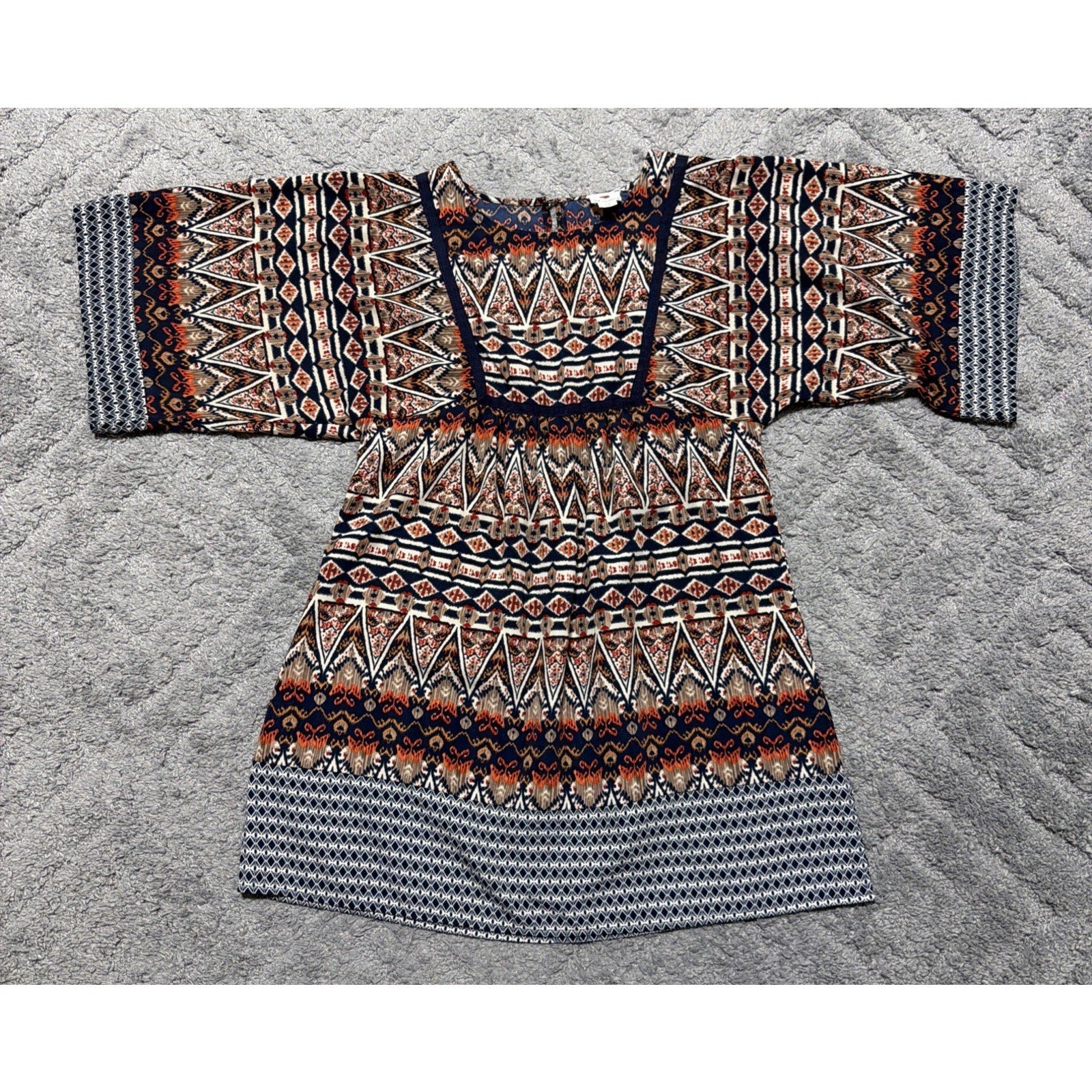 One Love Clothing Tribal print Kimono sleeve Mini Dress Size M