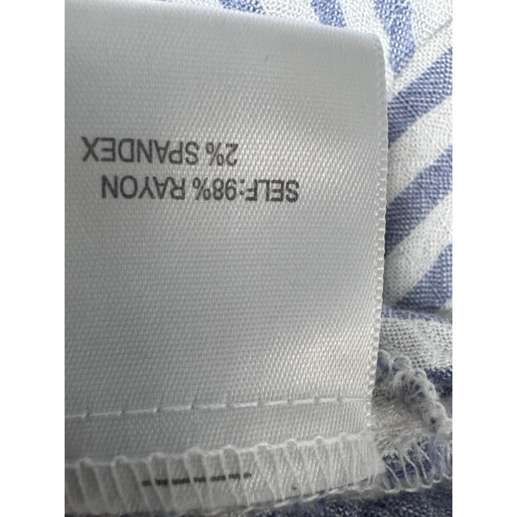 Jane Delancey High Low Women’s 1X Blue White Stripe Long Sleeve Top Coastal