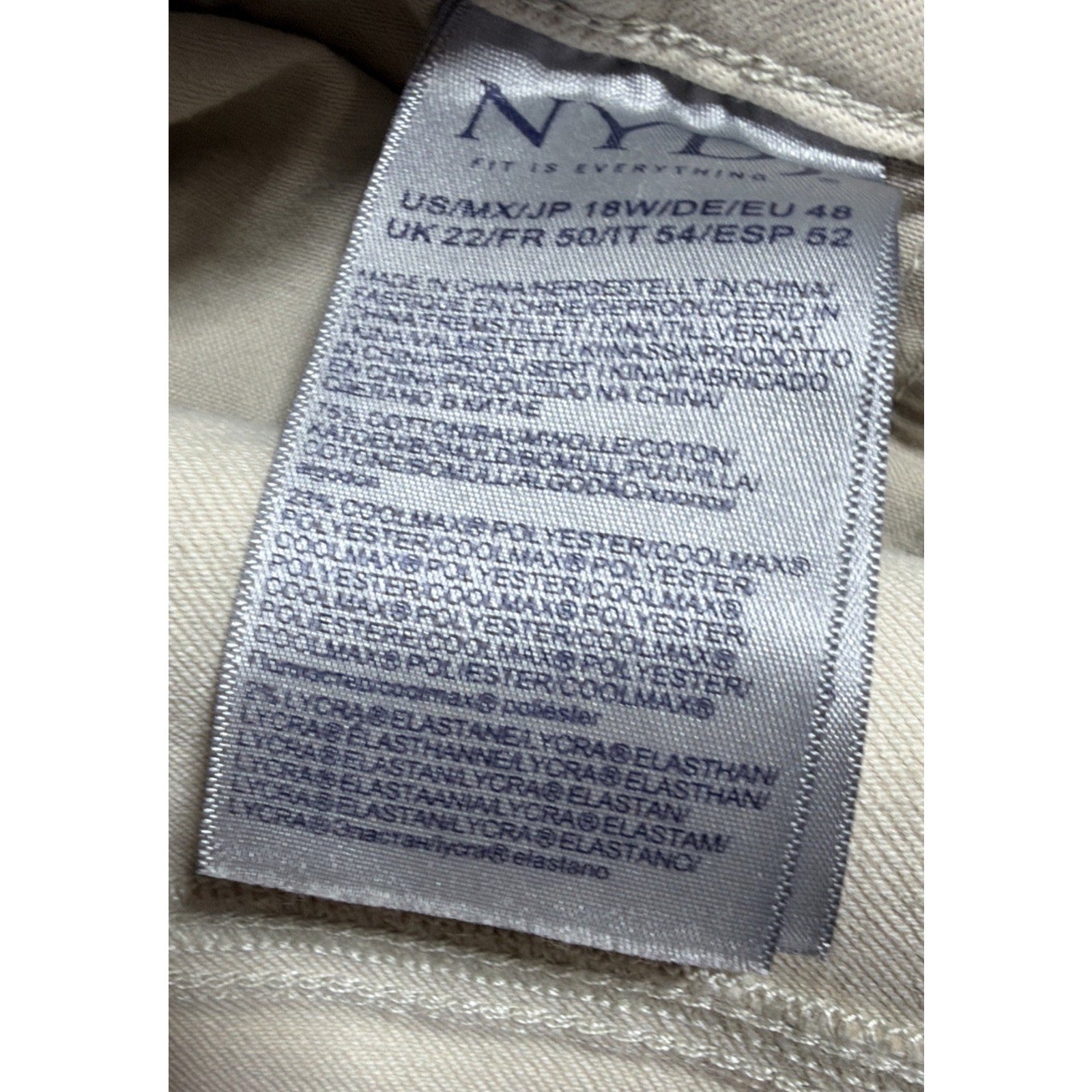 NYDJ Marilyn Straight Crop Jeans , 18W , Feather