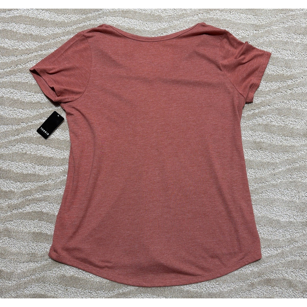 Torrid Girlfriend Signature Jersey Womans Classic Fit V Neck T Shirt Top NWT M/L