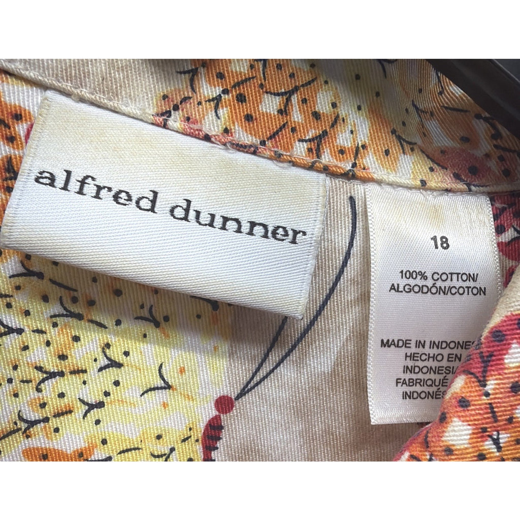 Alfred Dunner Jacket Womens 18 Colorful Floral Ladybird Button Up Long Sleeves