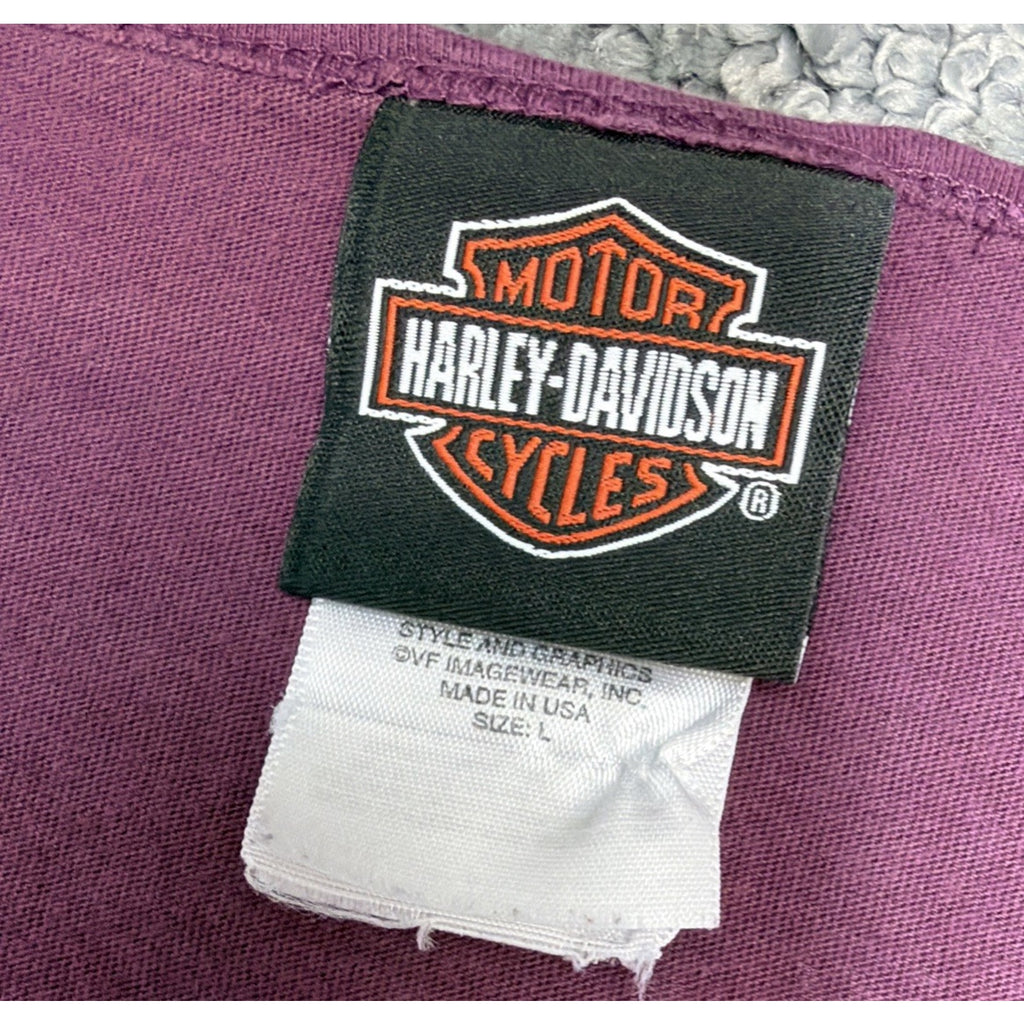 Harley-Davidson Graphics Embellished Purple Tank Top L Made In USA 2014