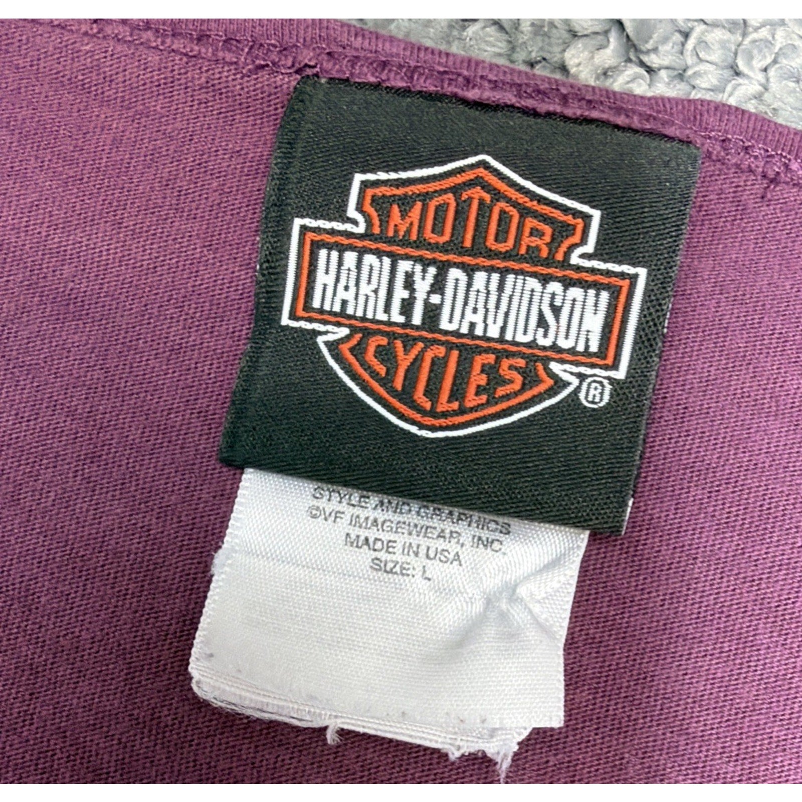 Harley-Davidson Graphics Embellished Purple Tank Top L Made In USA 2014