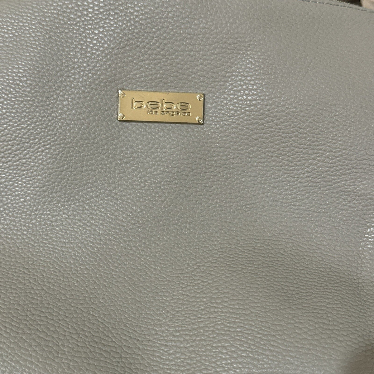 Bebe Crossbody Taupe Vegan Leather Purse Shoulder Bag Simple Zipper Removable