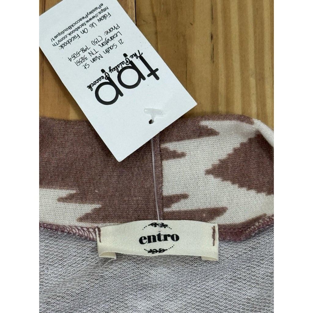 Entro Women's Size Medium Aztec Open Cardigan Kimono Terra Cotta NWT