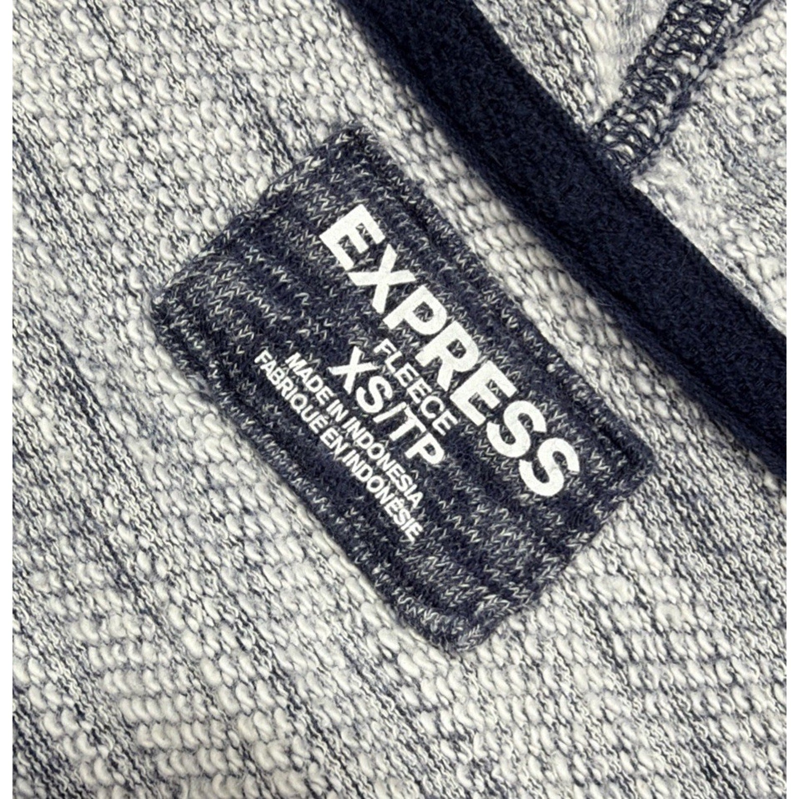 Express Fleece Hoodie Womens Full Zip Color Block XS Blue Drawstring