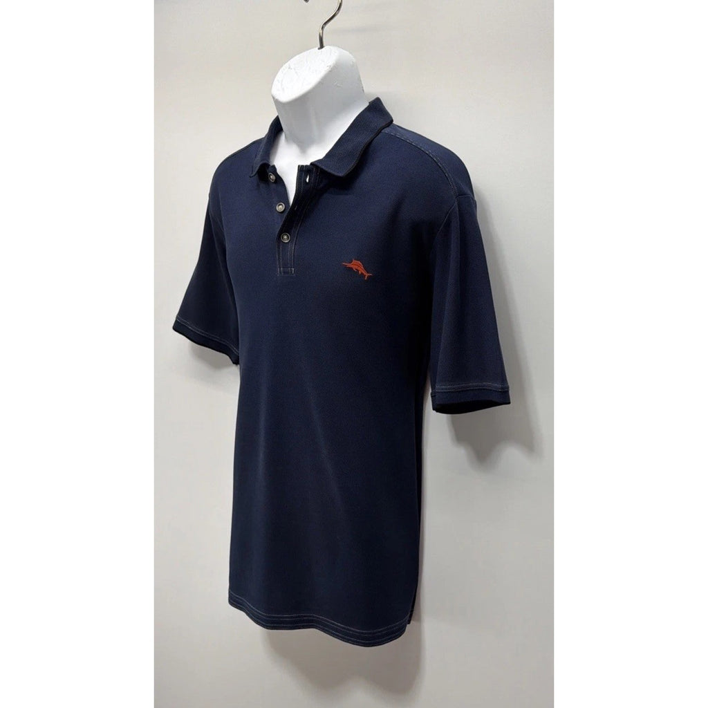 Tommy Bahama Supima Polo Shirt L Blue Golf Preppy Beach Short Sleeve