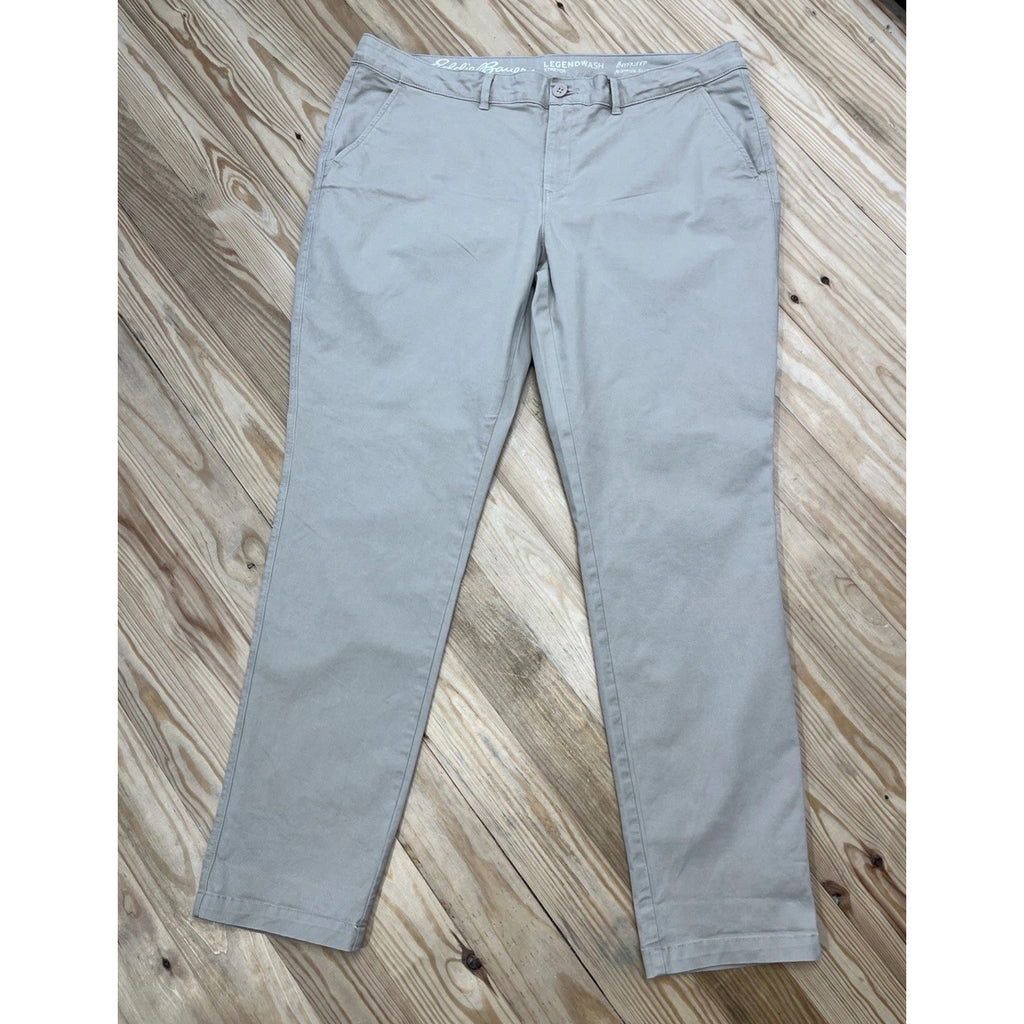EDDIE BAUER Legend Wash Boyfriend Mid Rise Pants Womens Slim Leg Stretch 16
