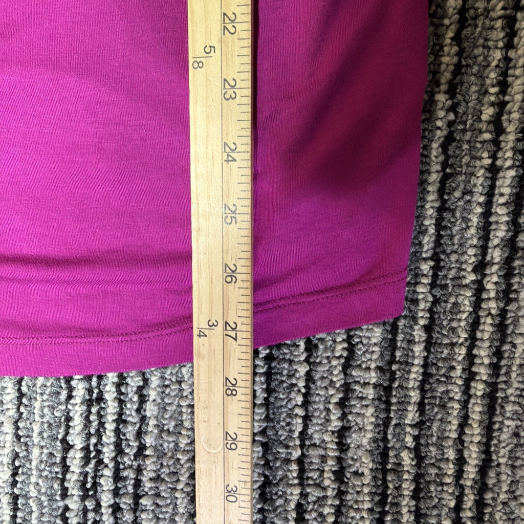 Peter Nygard Cowl Neck Top Women Fuchsia 3/4 Sleeve Stretch Size Petite Large