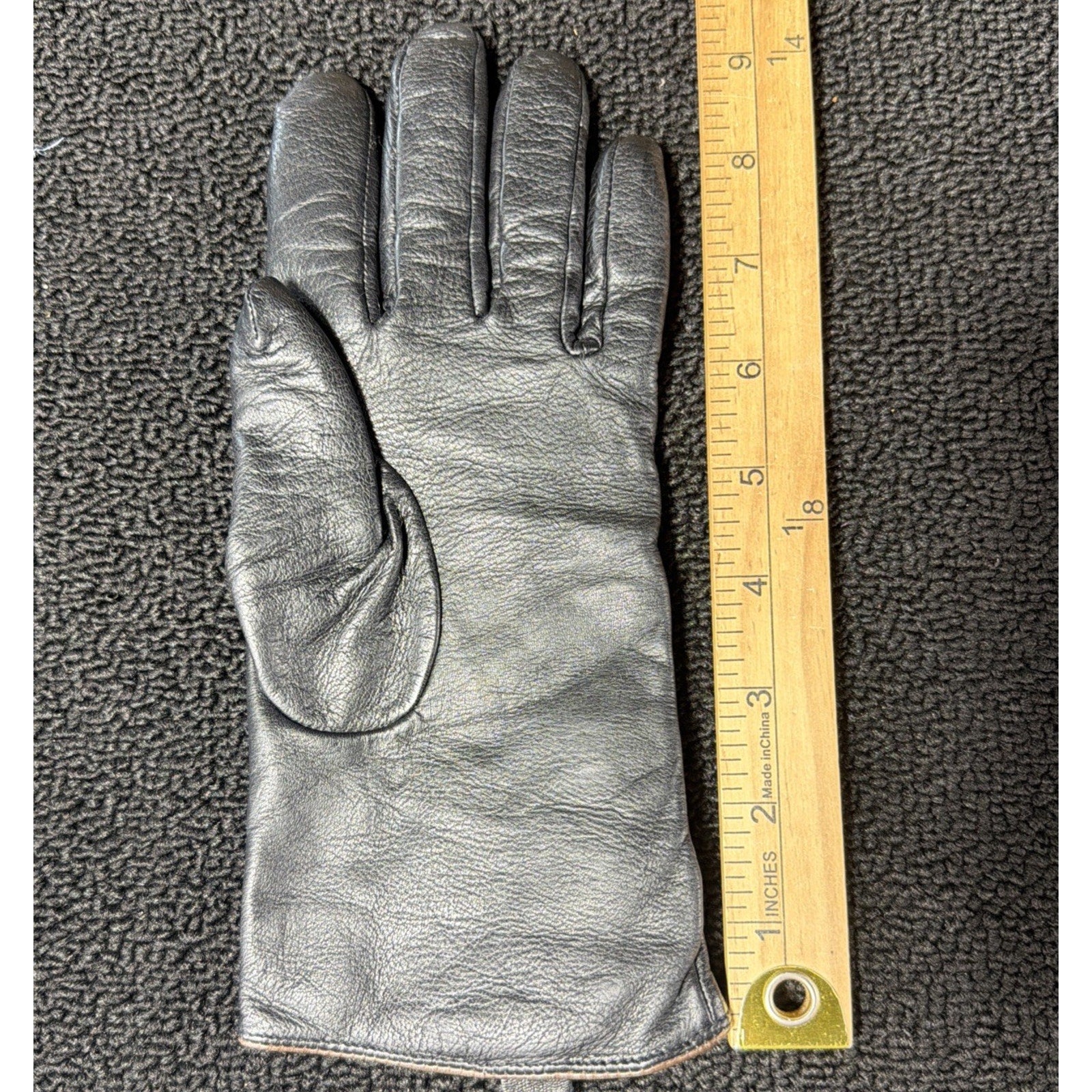 Women's 100% Cashmere Lined 100% Leather 4 Button Gloves Women's Black Large
