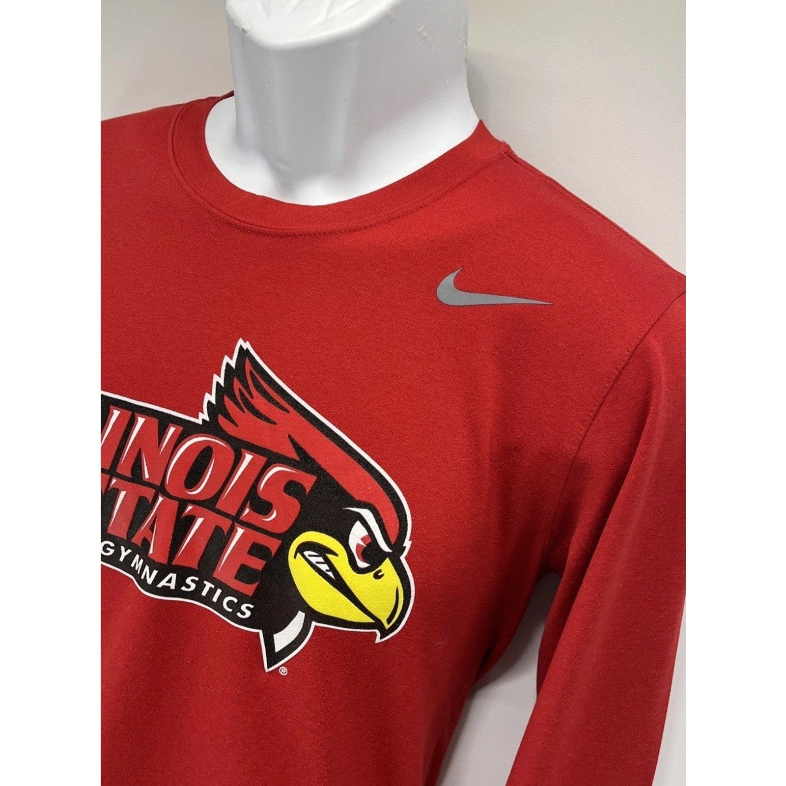 Illinois State Redbirds Shirt Mens S Red NCAA Gymnastics Nike Dri-Fit Pullover