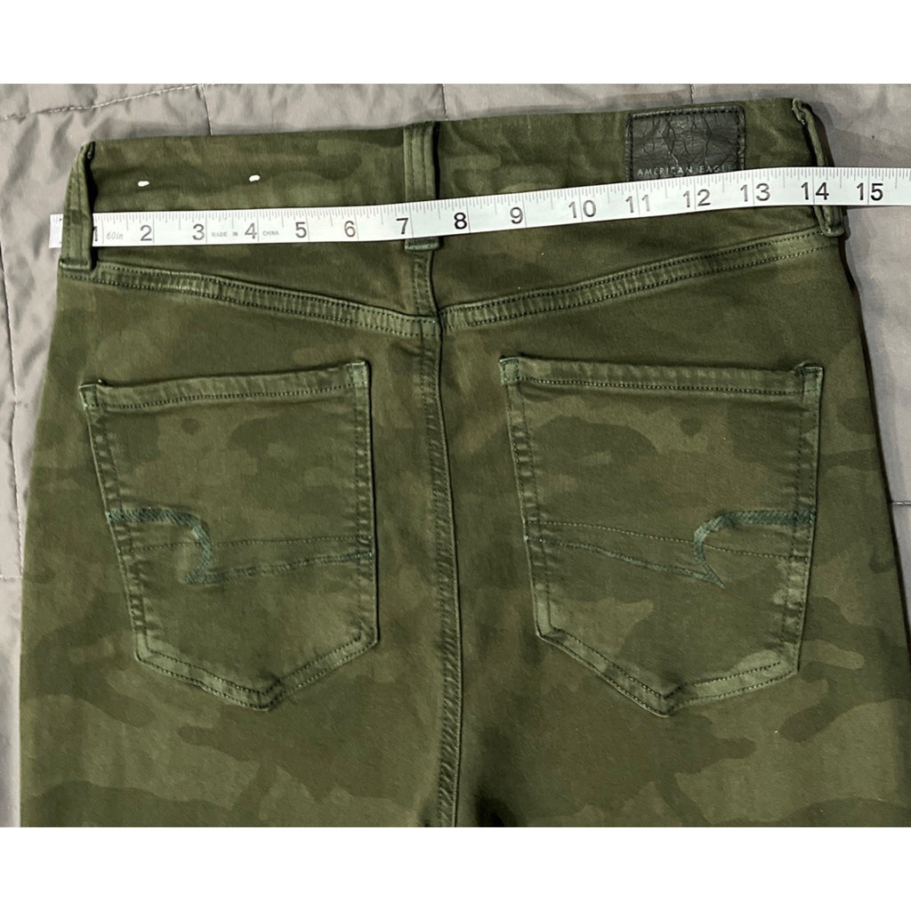 American Eagle Jeans Women's 6 Camo Curvy Super High Rise Jeggings Stretch 28x28