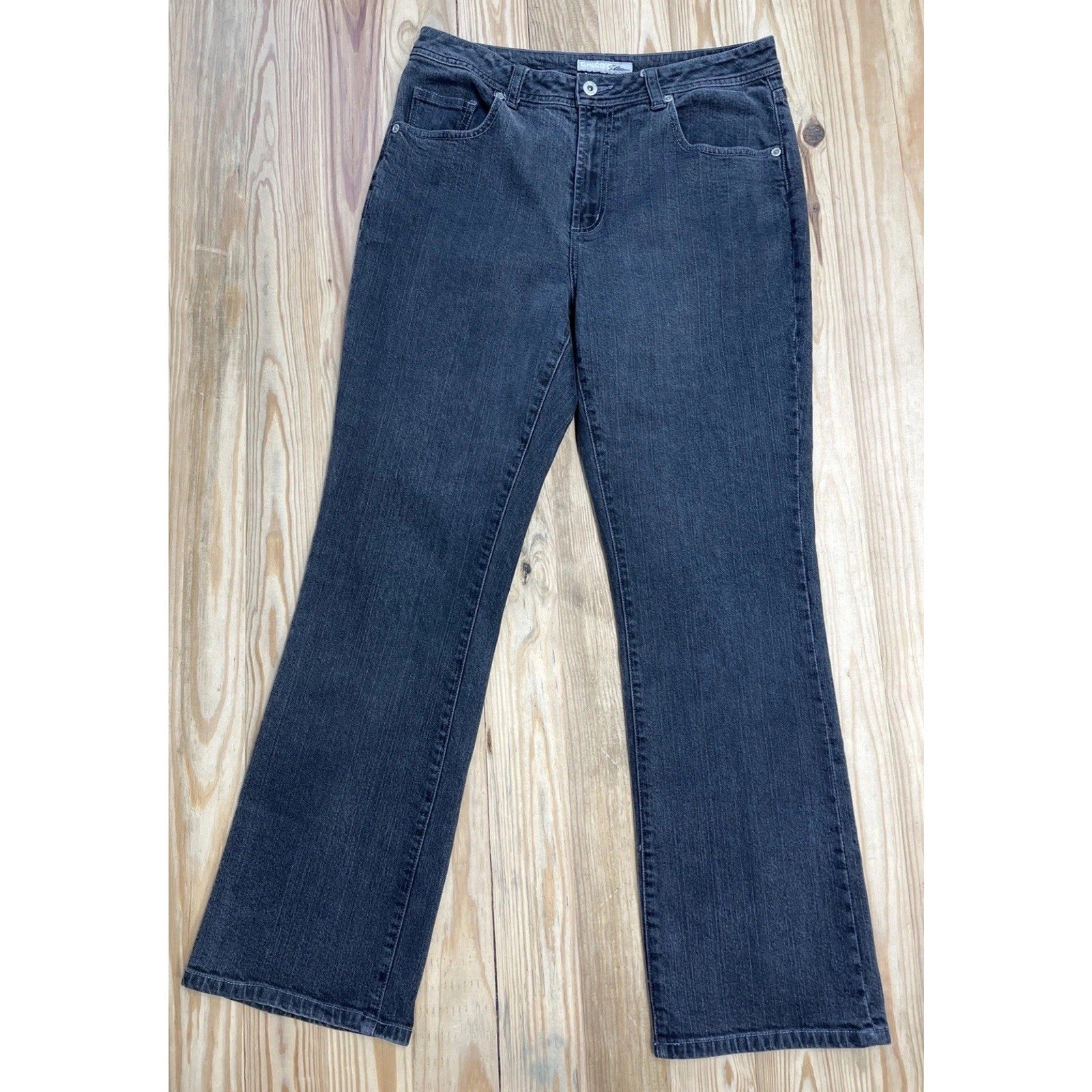 Chico Platinum Jeans Women's Sz. 1.5 Black Charm MR Bootcut Denim Pants