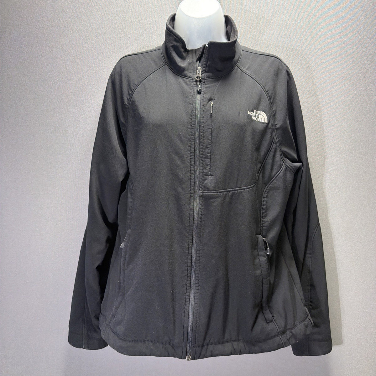 The North Face Softshell Jacket Women's Size L - Black Full Zip Fleece Lined