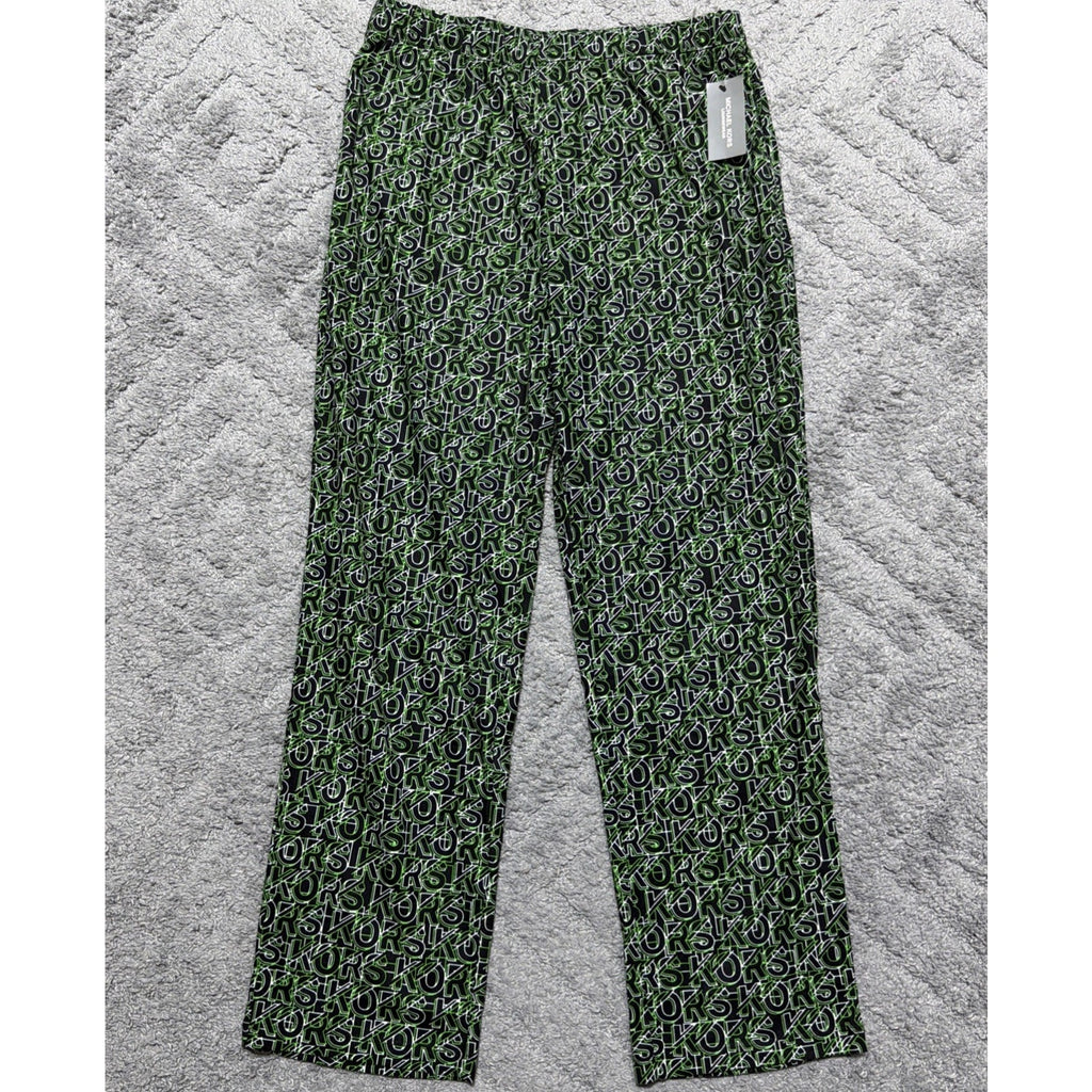 MICHAEL KORS All Over Print Black Green Loungewear Sleep Pants Men's M NWT