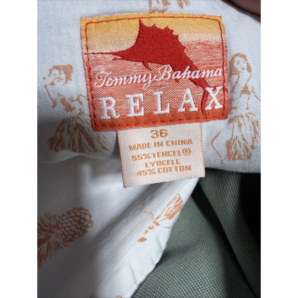 Tommy Bahama Relax Cargo Shorts Men's 36 Green Stretch Preppy 63-TR808