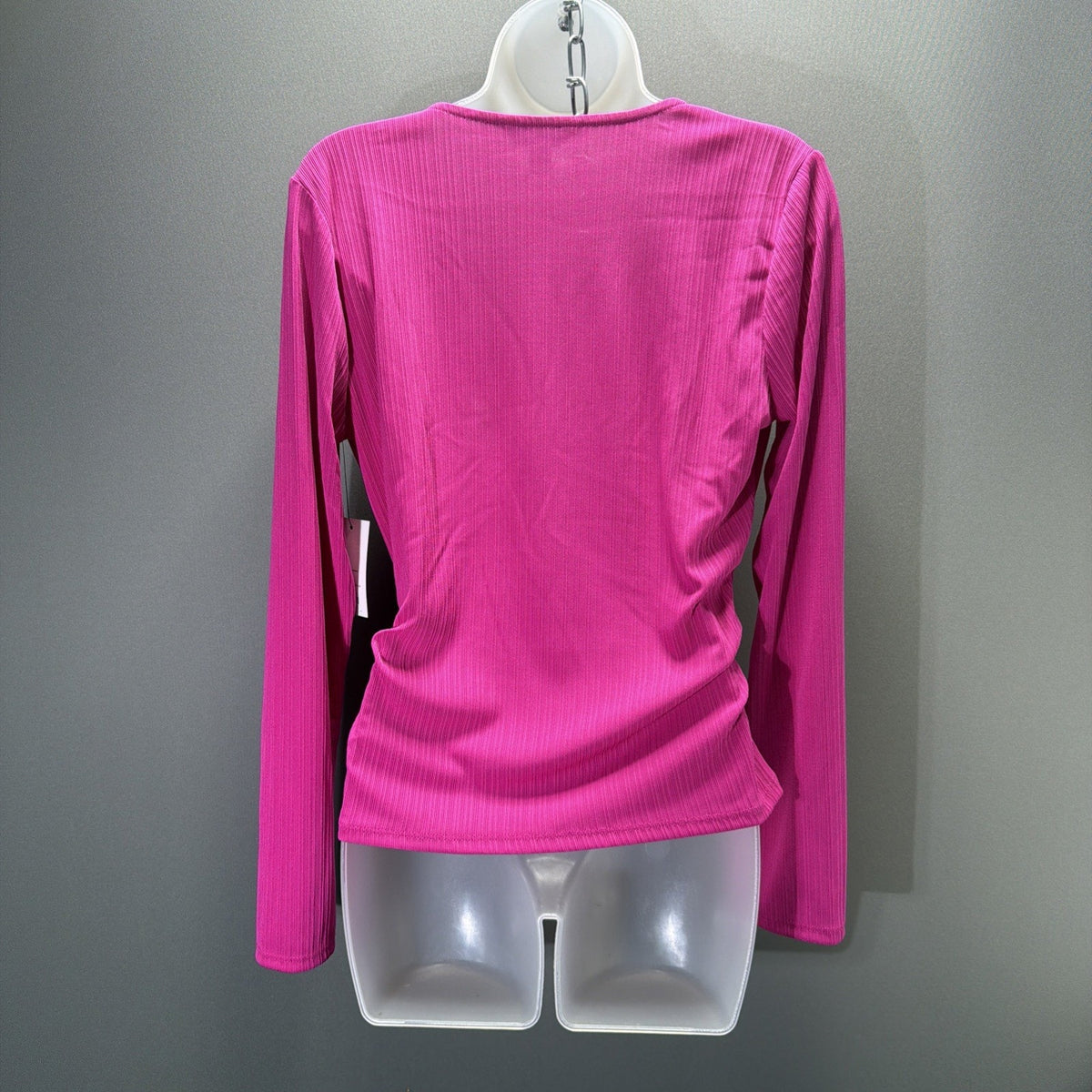 NWT ~ Nine West ~ Wrap Shirt w/Ruched Detail on side Fuchsia Size M Stretch