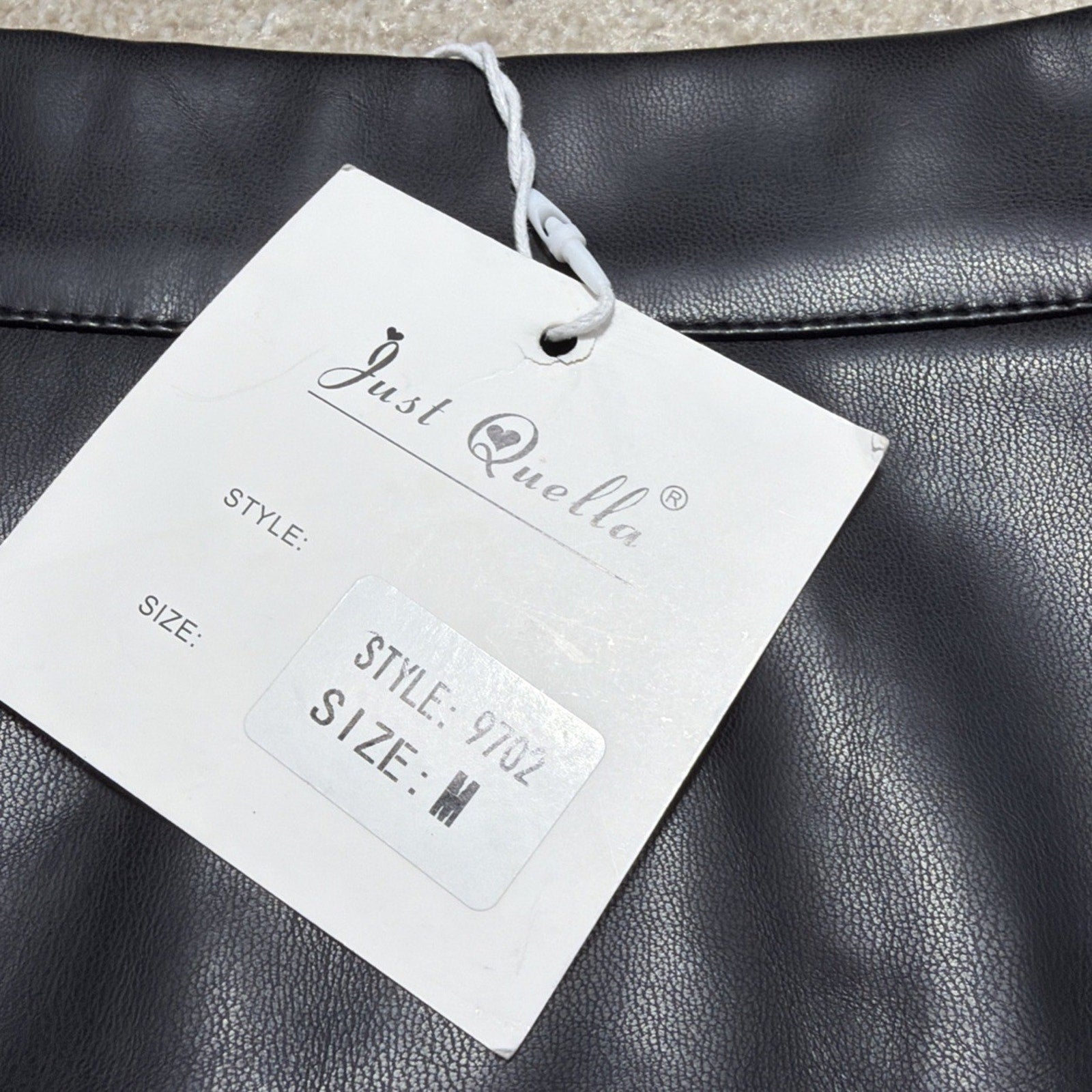 Just Quella Black Faux Leather Lined Split Hem Mini Skirt Size M NWT