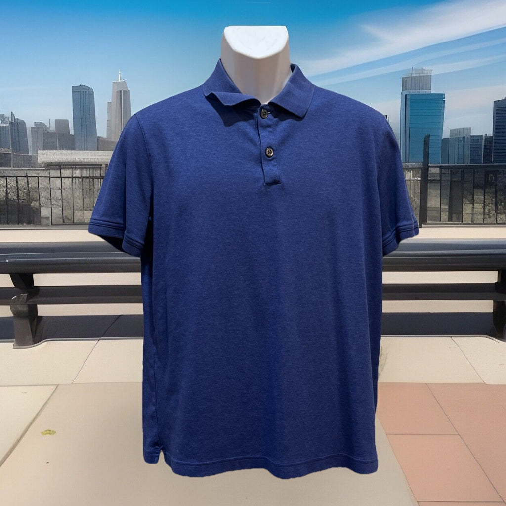 Banana Republic Luxury Touch Polo Shirt Men's Size Large L Solid Dark Blue