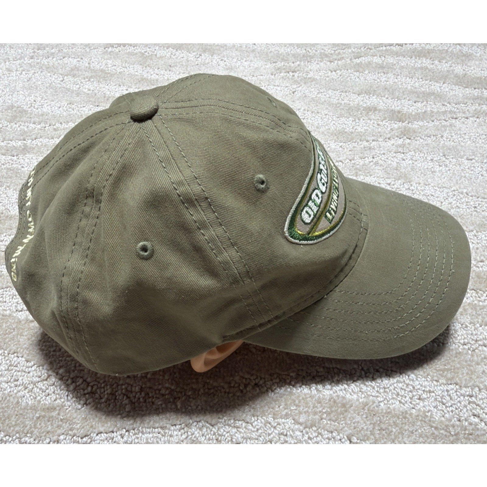 Old Guys Rule Living Legend Strapback Baseball Cap Green 1 Size Embroidered EUC