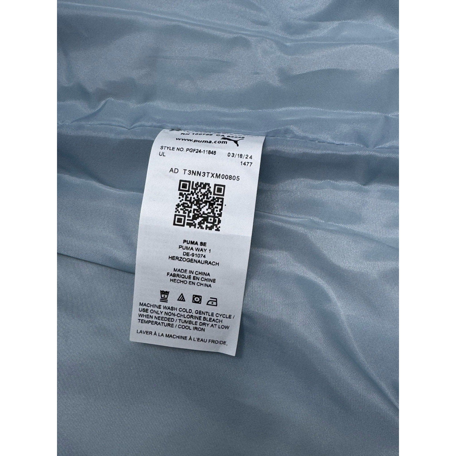 Puma Women’s Light Blue Puffer Vest Front Pockets Size Small New With Tags