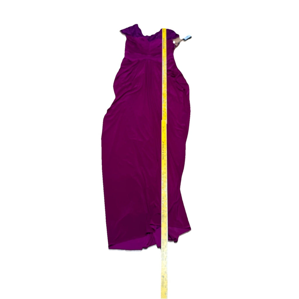 NWT By Adrianna Papell Draped Lace Shoulder Dress/Gown Pomegranate Size 10