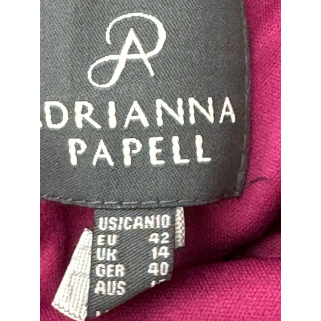 NWT By Adrianna Papell Draped Lace Shoulder Dress/Gown Pomegranate Size 10