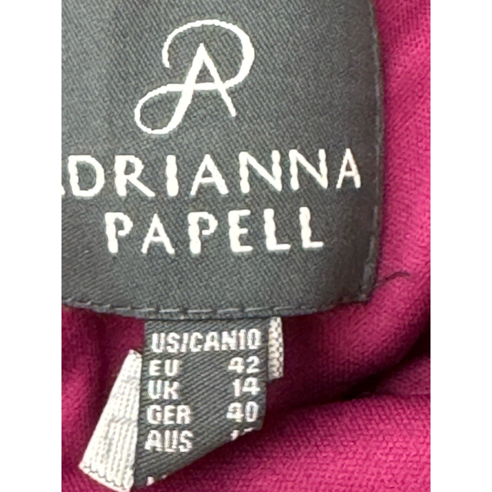 NWT By Adrianna Papell Draped Lace Shoulder Dress/Gown Pomegranate Size 10