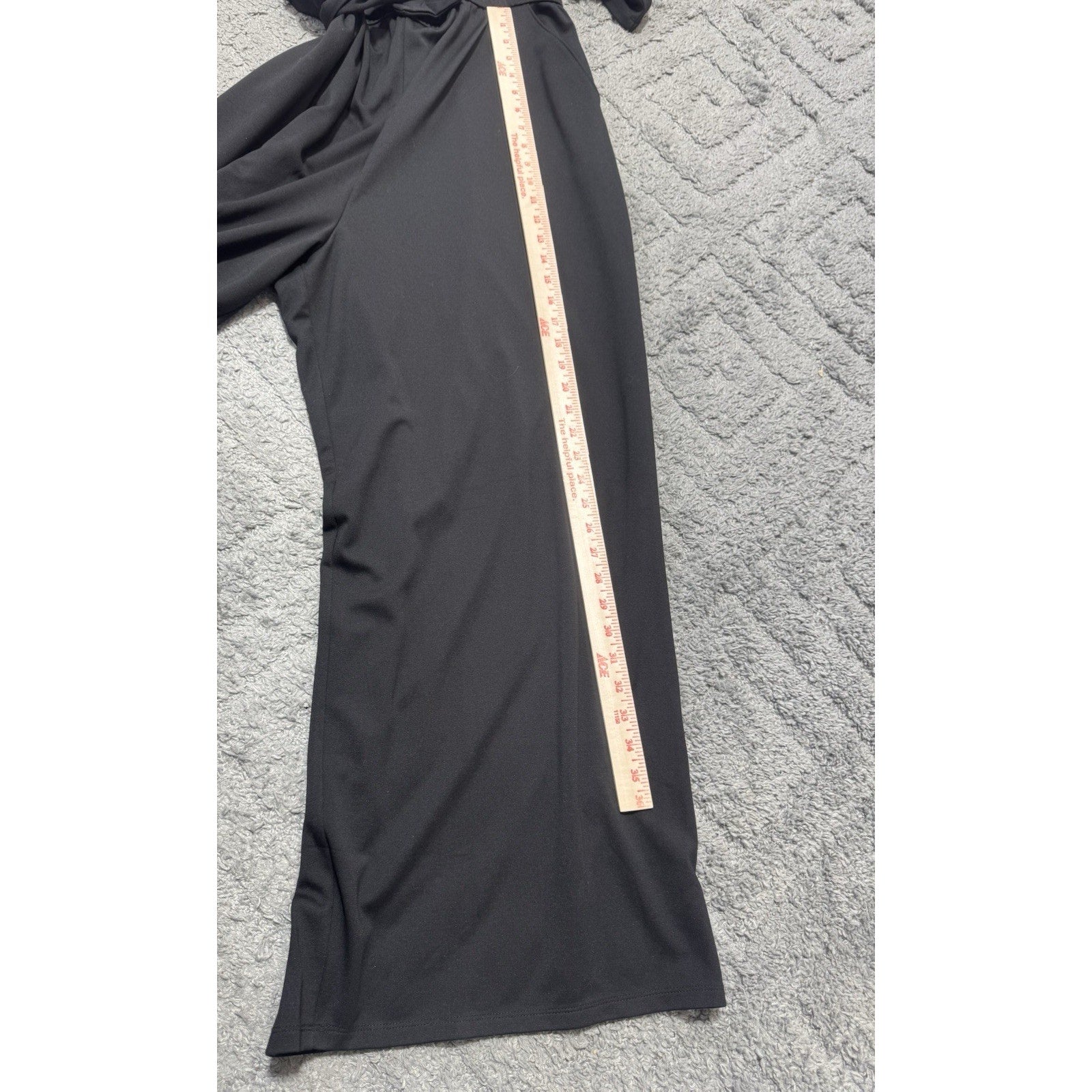 Lane Bryant NWT Womens Size 18 Black Wide Leg Jumpsuit Tie Waist V Neck $99