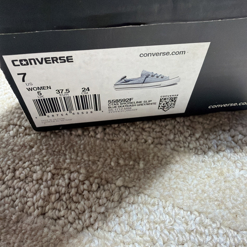 Women's 7 Converse Chuck Taylor AS Shoreline Slip, 558592F Blue Skate/Ash W/ Box