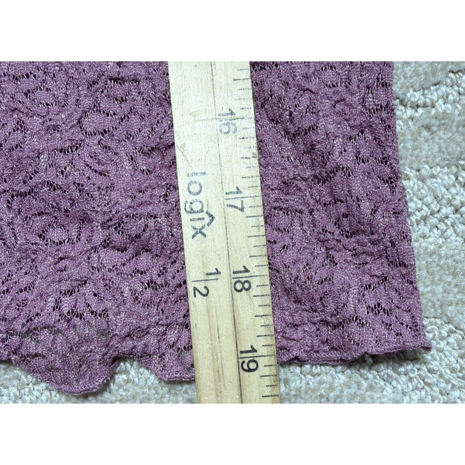 NWT Just Polly New York Purple Mesh Bell Sleeve Ruched Blouse Sz XL