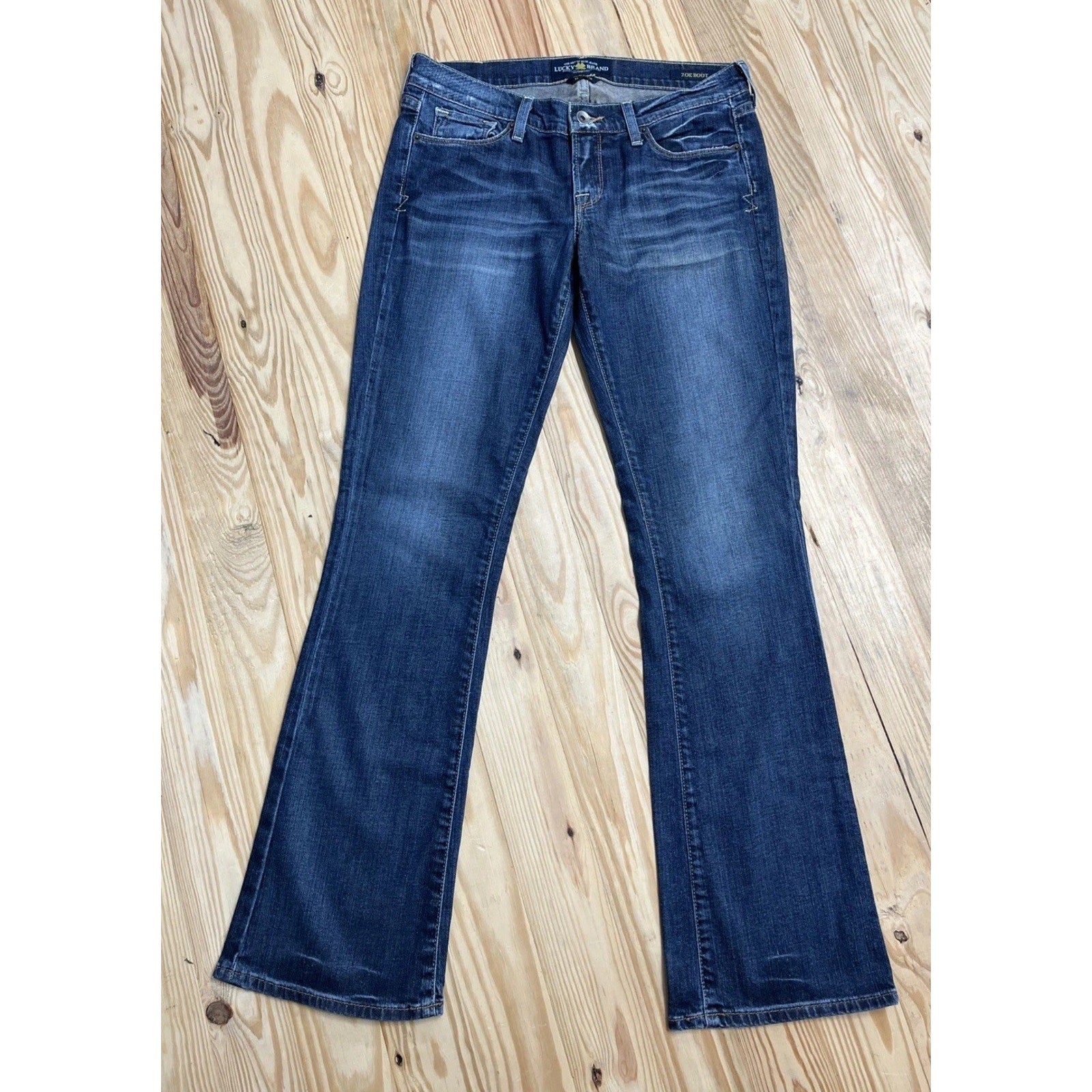 Lucky Brand Jeans Women’s 8 29 Low Rise Zoe Boot Cut Dark Wash Stretch