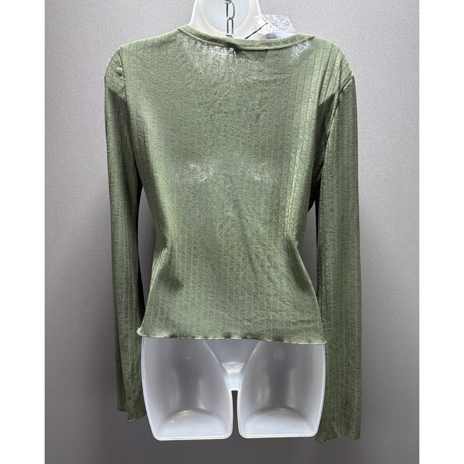 Cider Asymmetrical Long Sleeve Button Top Ribbed Size XL NWT