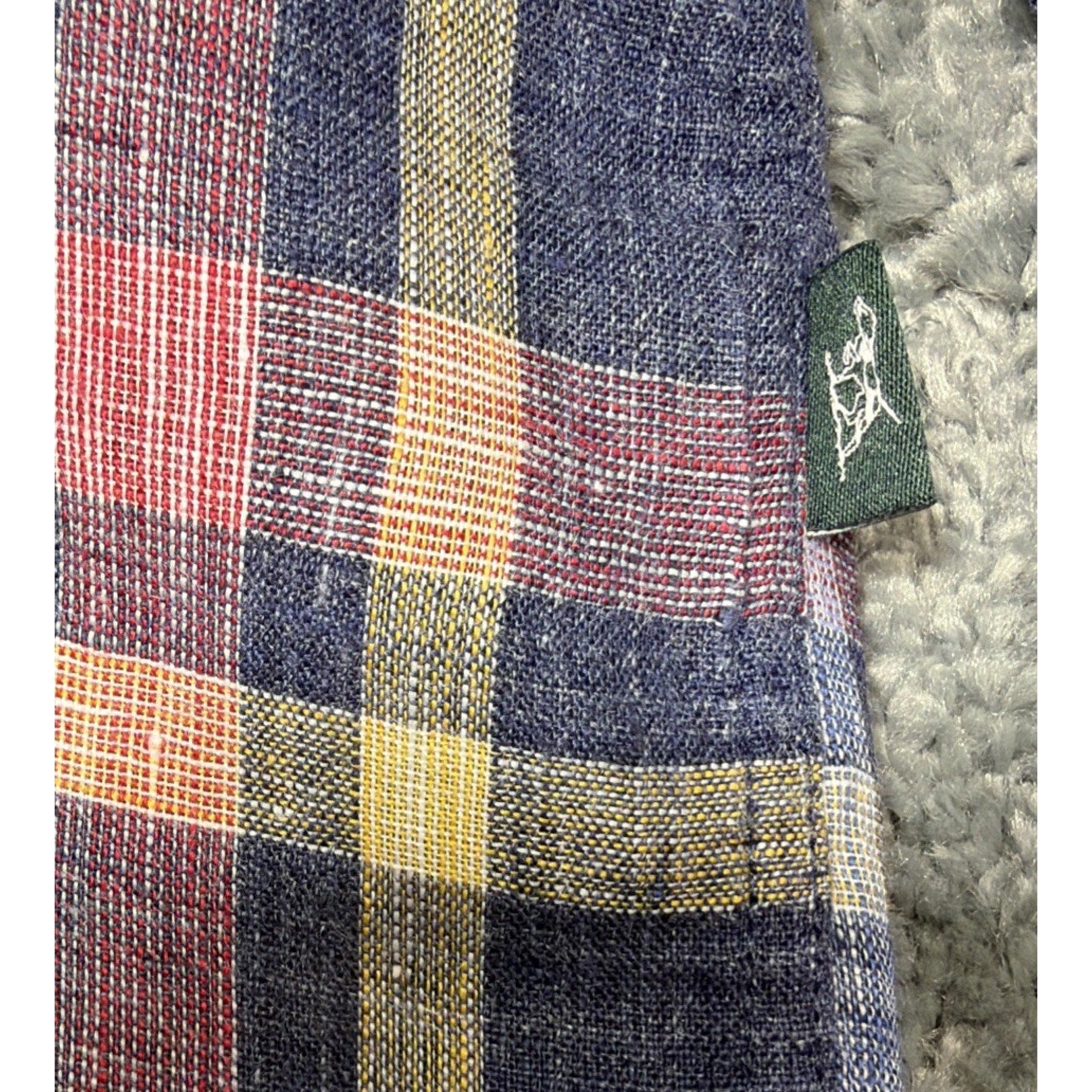 Rodd & Gunn Sports Fit 100% Linen Plaid Button Up Shirt Size XL Woven In Italy