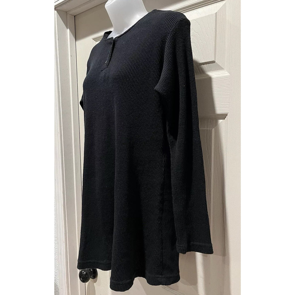Women's In Due Time Black Long Sleeved Smock Style Maternity Blouse Small