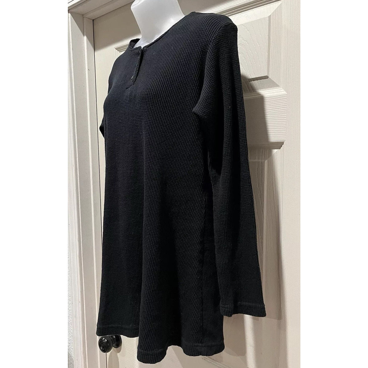 Women's In Due Time Black Long Sleeved Smock Style Maternity Blouse Small