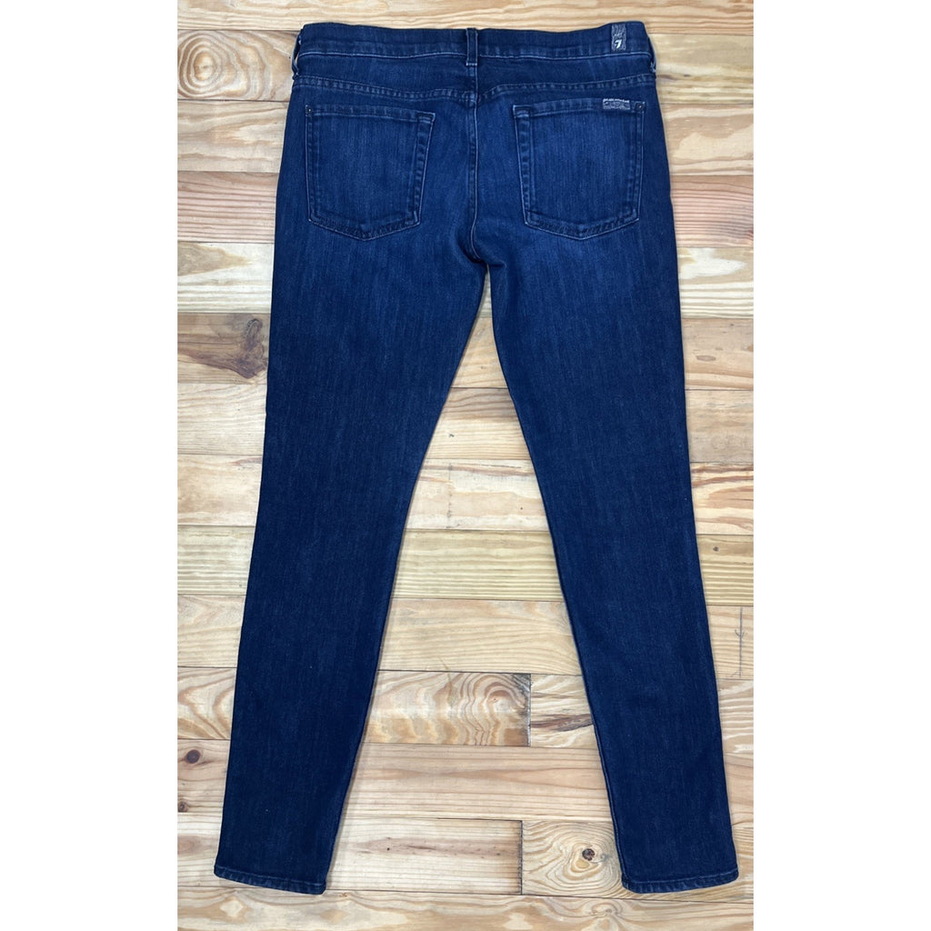 7 For All Mankind Gwenevere Skinny Jeans Women Sz 28X29 Blue Stretch Denim