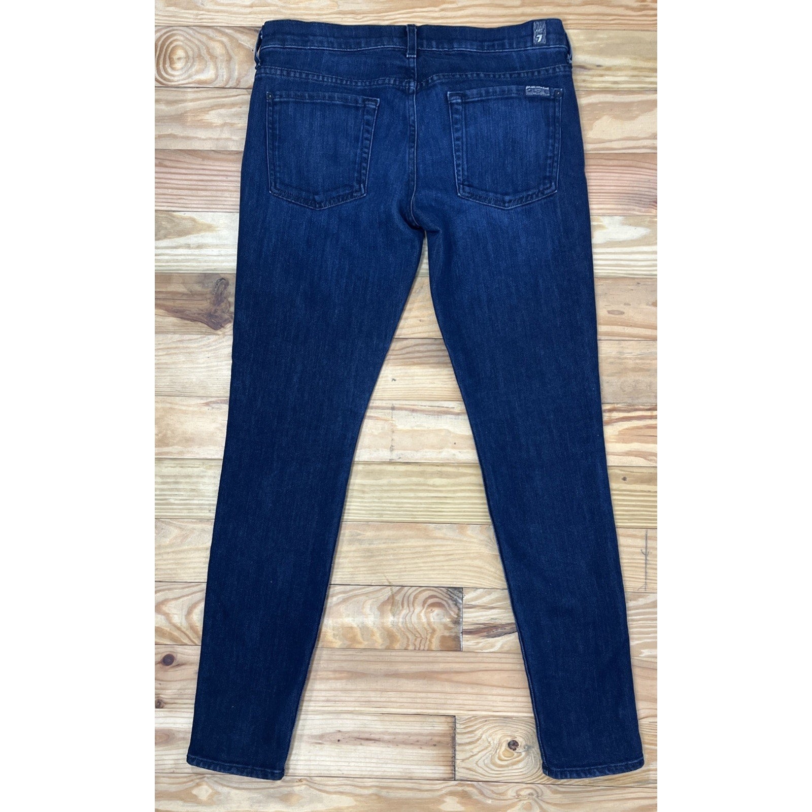 7 For All Mankind Gwenevere Skinny Jeans Women Sz 28X29 Blue Stretch Denim