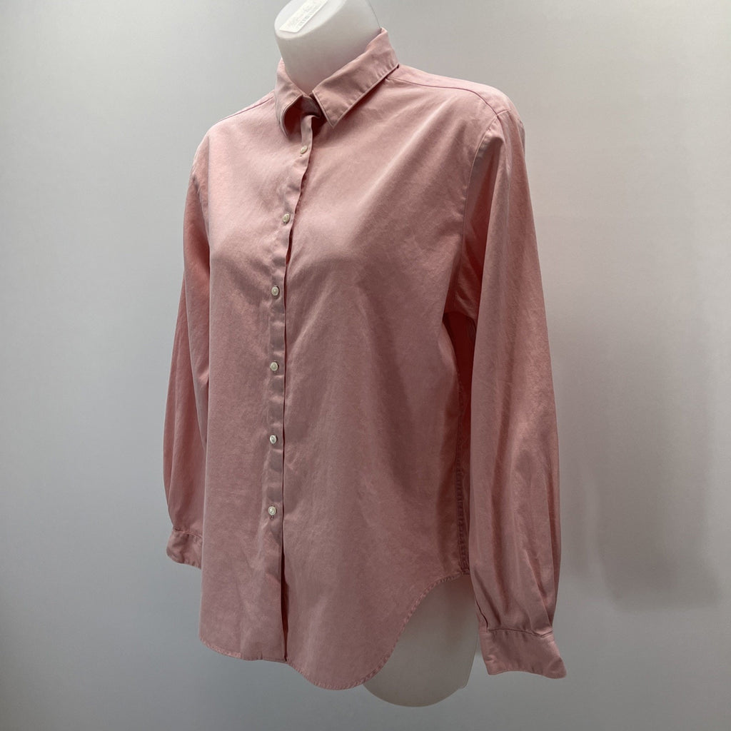 Foxcroft Womens Pink Button Front Long Sleeve Shirt, Top, sz 8
