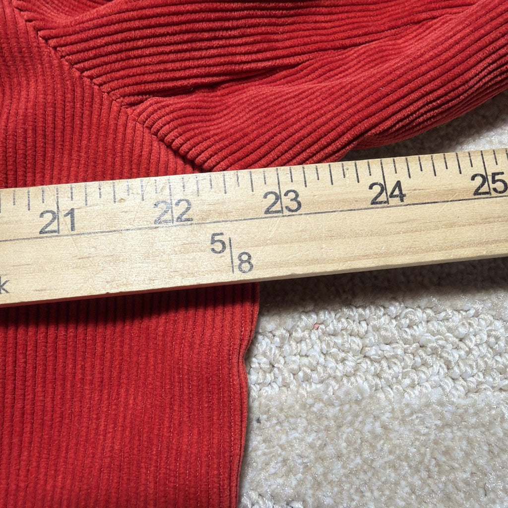 Womens Red Corduroy Button Jacket Blazer Size L by Requirements Career Casual