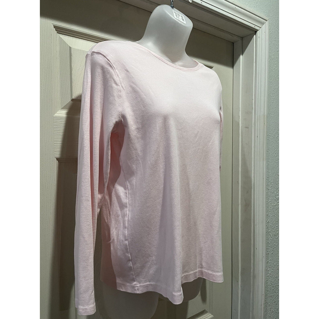 Croft & Barrow Classic Tee Women's Petite Large Pink Long sleeve Layers