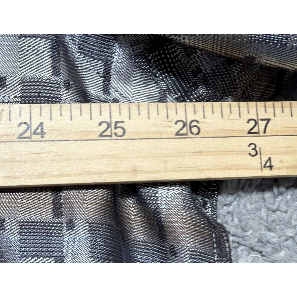 Alora Made In Italy Men’s XXL Geometric Button Front Shirt Gray Tan Retro Y2K