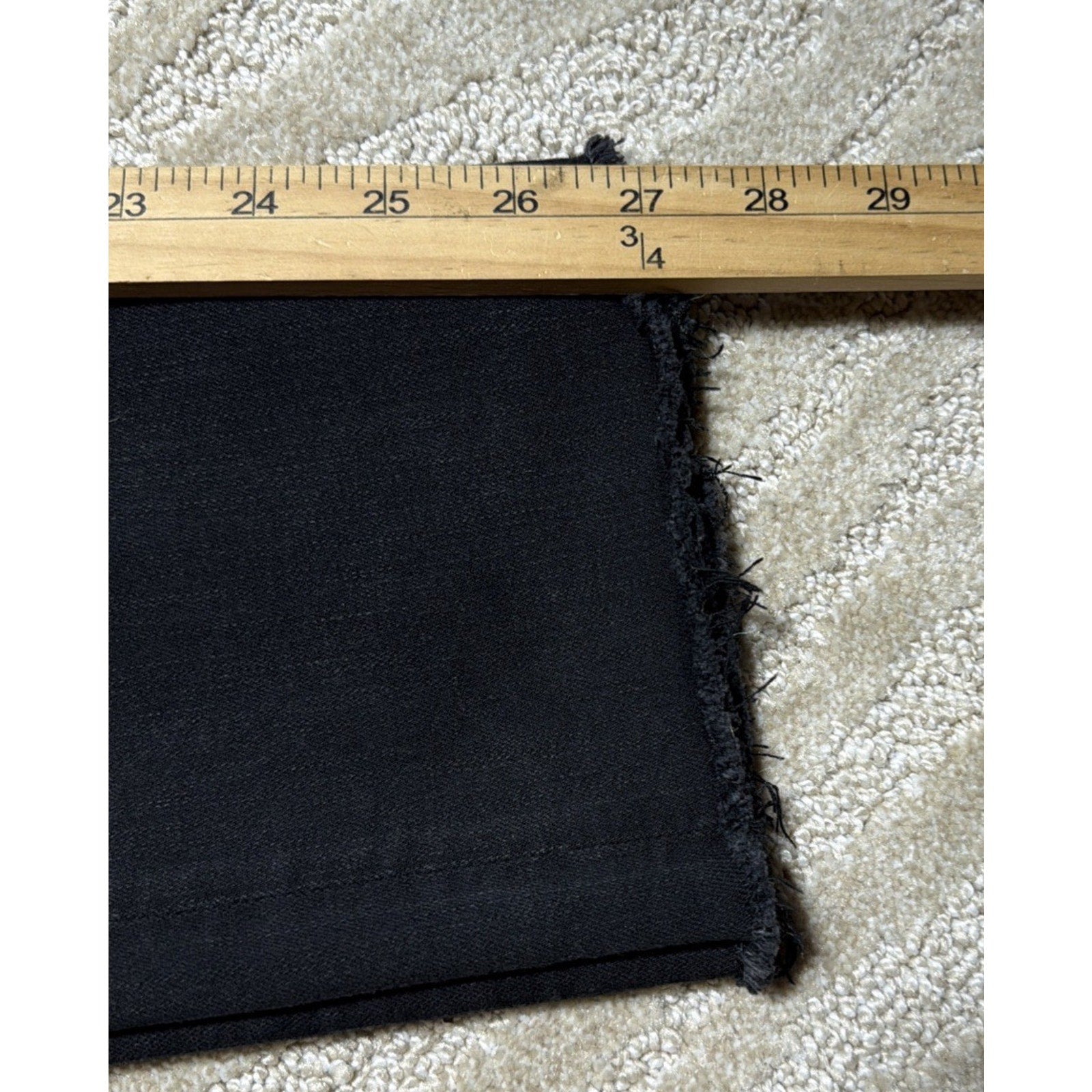 Flying Monkey Womens Mid Rise Slim Straight Jeans 25 Black Stretch Denim Raw Hem